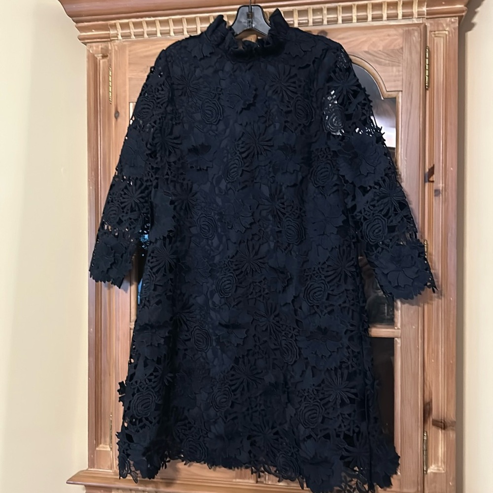 Navy Tuckernuck Daphne Guipure Lace Dress XXL - Picture 7 of 10